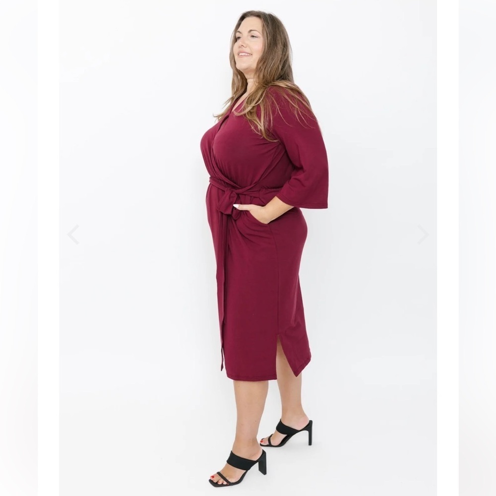 SMASH + TESS ARDEN BELTED DRESS | BURGANDY Size Small